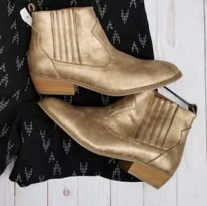 Gold Metallic Ankle Boots